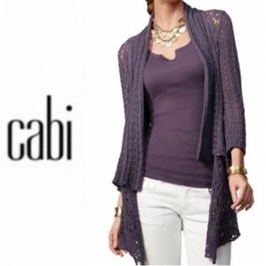 Cabi crochet purple cardigan open front